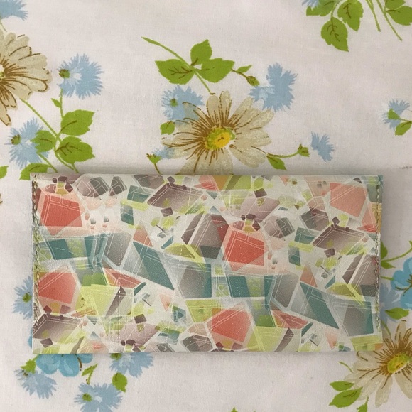 Handmade Colorful Geometric Pattern Leather Wallet - Picture 5 of 5